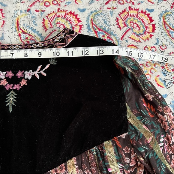 Zara boho glam velvet embroidered blouse - Picture 11 of 13